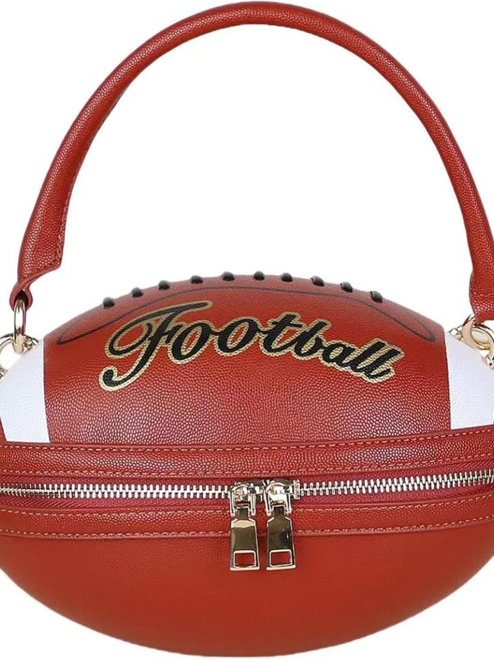 Women Unique Novelty Football Purse, Ball Shaped Handbag Crossbody Shoulder Bag